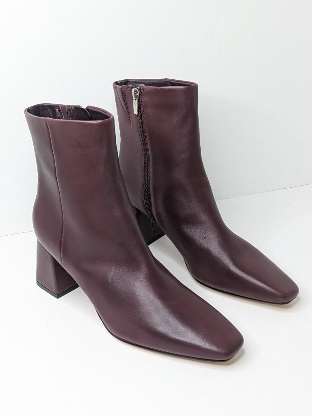 Marc Fisher Rudie Ankle Booties Burgundy Leather Womens 9